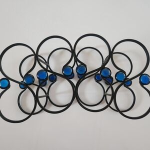 Elegant Black and Blue Wine Rack